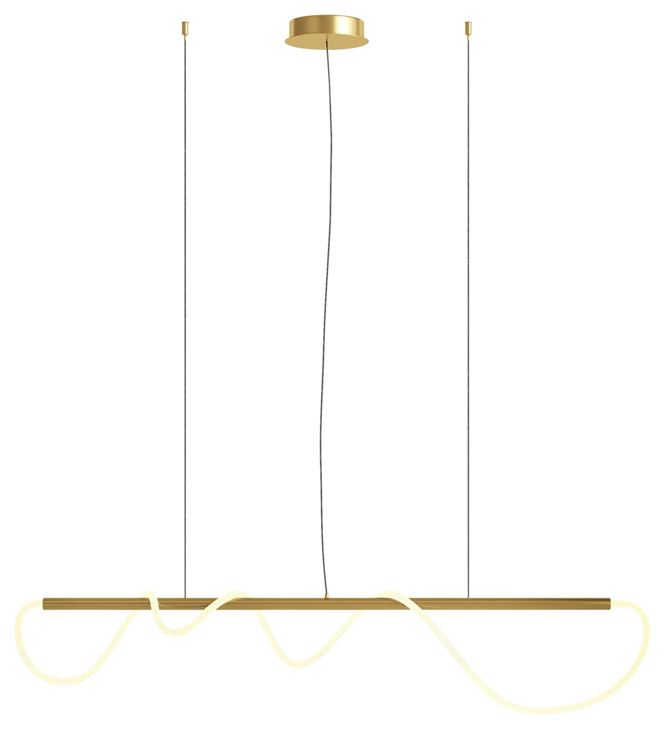 Pendelleuchte Tau - Goldfarben, Basics, Kunststoff/Metall (18/150/140cm) - MAYTONI