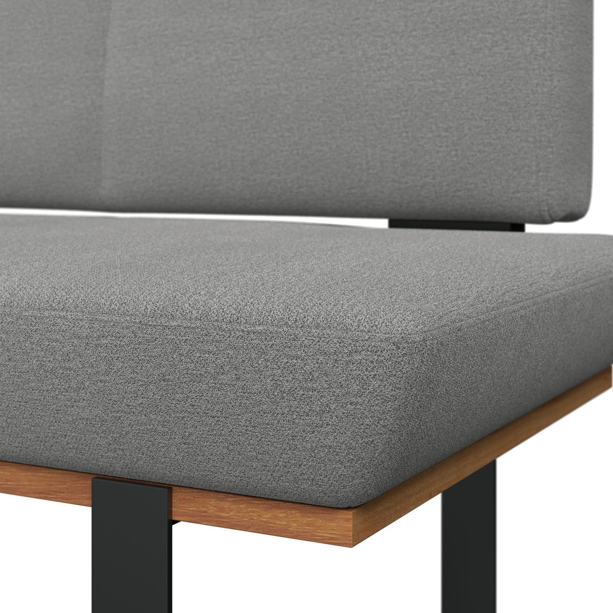 Eckbank Tristan Webstoff grau, S:175x225cm - Schwarz/Grau, MODERN, Holz/Textil (175/225cm) - James Wood
