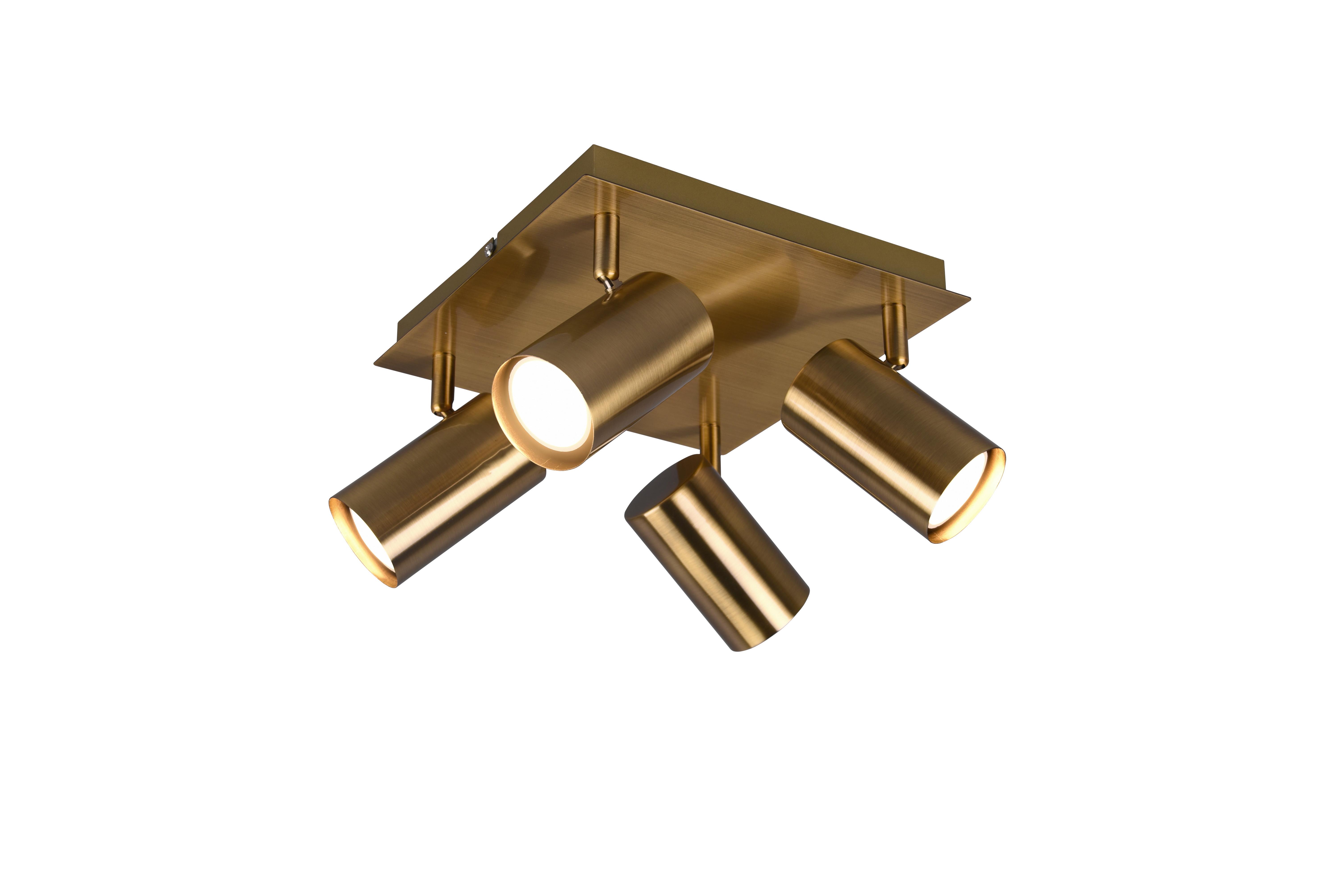 Strahler Spot Marley 4-Flammig verstellbar L: 24 cm - Messingfarben, Design, Metall (24,0/15,0/24,0cm) - Trio Leuchten