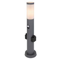 Außenleuchte + Bewegungsmelder Boston I 23 Watt Edelstahl - Anthrazit/Opal, Basics, Kunststoff/Metall (13,1/60cm) - Globo