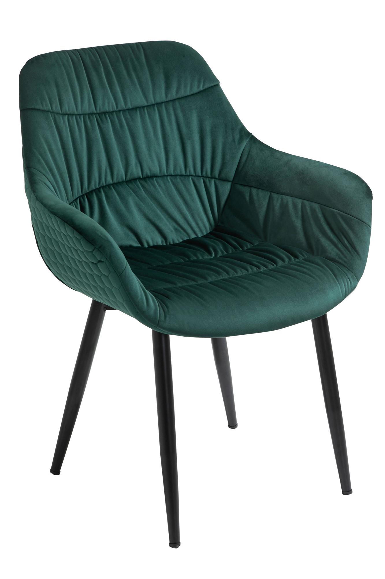 Armlehnstuhl Waldgrün B: 63 cm - Waldgrün/Schwarz, MODERN, Textil/Metall (63/81,5/61cm) - Livetastic