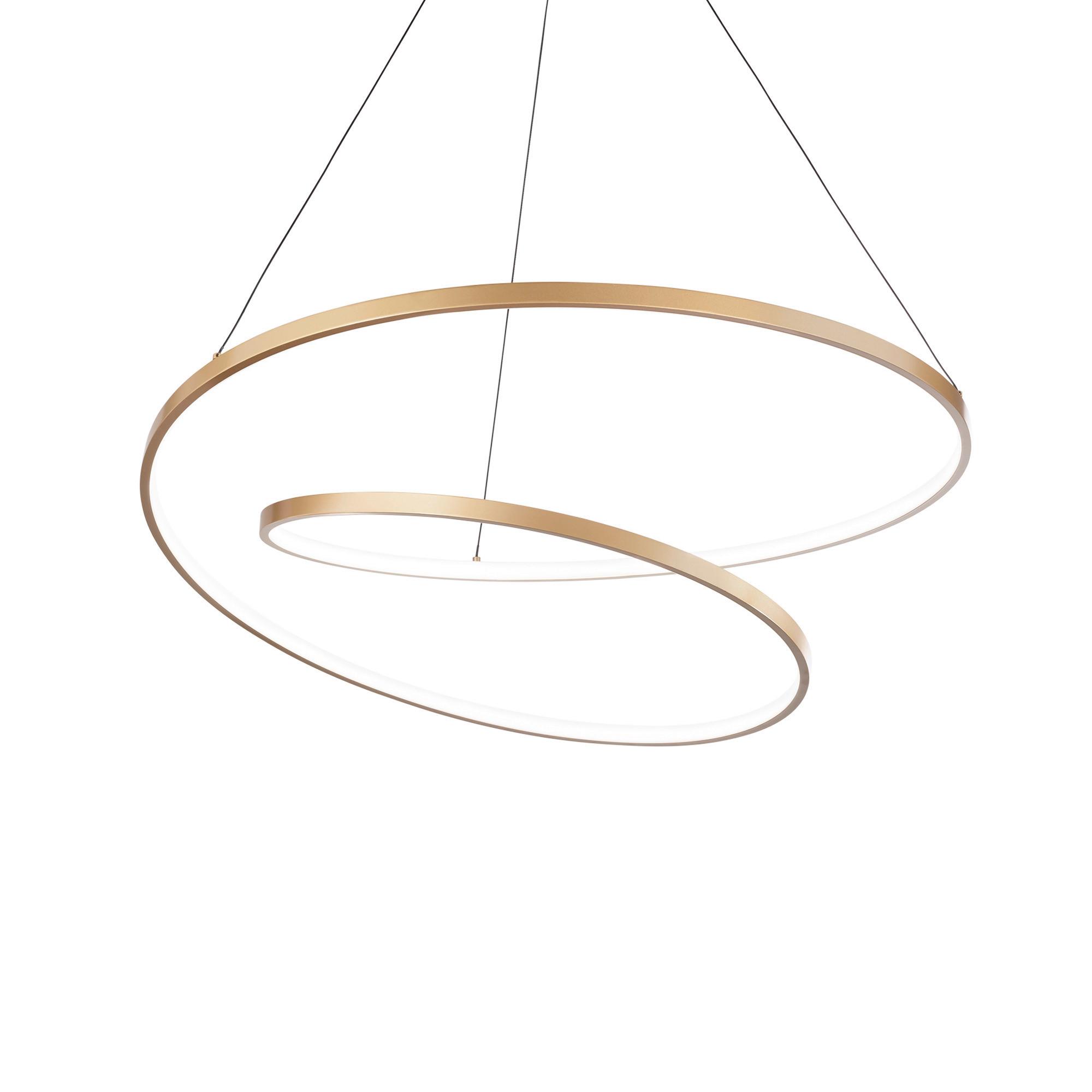 LED-Hängeleuchte Ottone Messingfarben D: 80 cm - Messingfarben, Design, Kunststoff/Metall (80/39/150cm) - Ideal Lux