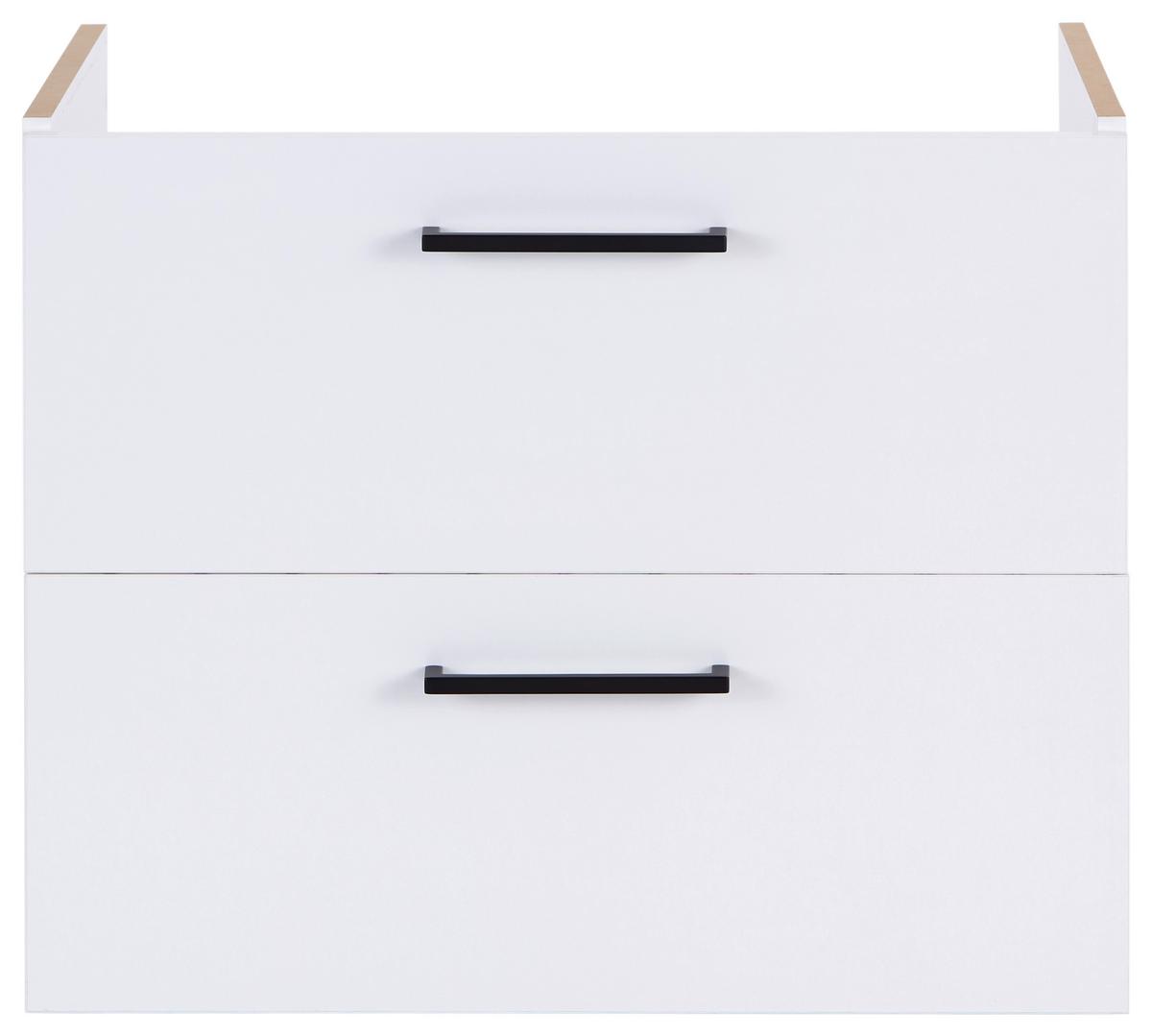 Waschbeckenunterschrank Bavelli B: 62 Cm Eiche Dekor - Weiß, KONVENTIONELL, Holzwerkstoff (62/52/44cm)