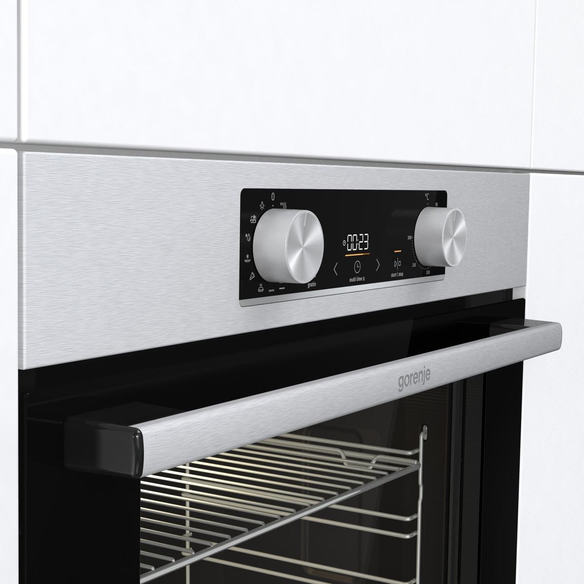 Einbau-backofen B: 59,5 Cm Edelstahlf. Mit Pizzafunktion - Edelstahlfarben, Basics, Glas/Metall (59,5/59,5/56,4cm) - Gorenje