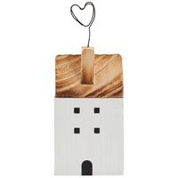 Fotohalter L/b/h: Ca. 4,5/5/14cm, Gotan - Weiß/Braun, MODERN, Holz/Metall (4,5/5/14cm)