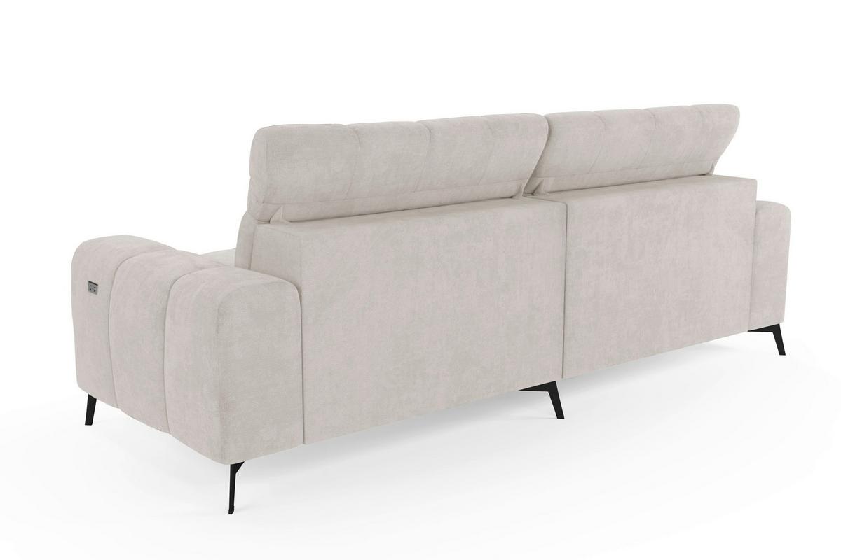Rohová sedačka LAYA, levá, krémová tkanina MEMPHIS - krémová, Moderní, textil (155/250cm) - Premium Living