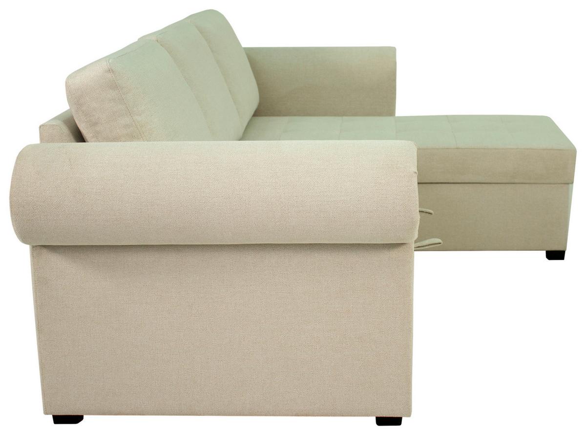 Ecksofa Oslo Creme B: 260 cm - Creme, ROMANTIK / LANDHAUS, Textil (260/85/155cm) - James Wood