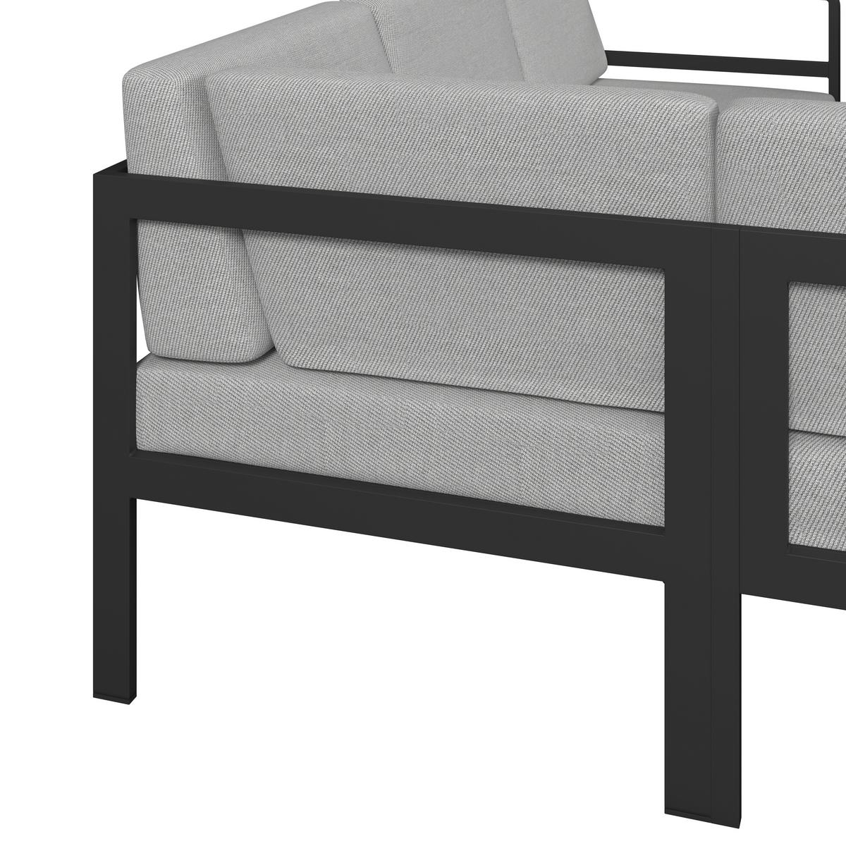 JEDÁLENSKÁ TERASOVÁ SÚPRAVA ARUBA - čierna/farba hrušky, Modern, kov/textil - Bessagi Garden