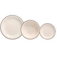 Tafelservice Stay Keramik 6 Personen Geschirr Set - Creme/Braun, Design, Keramik - Tognana