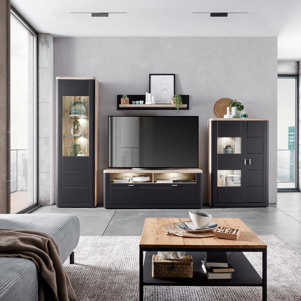 KOMODA POD TELEVIZI GAME - Moderní, kompozitní dřevo (151/59/52cm)