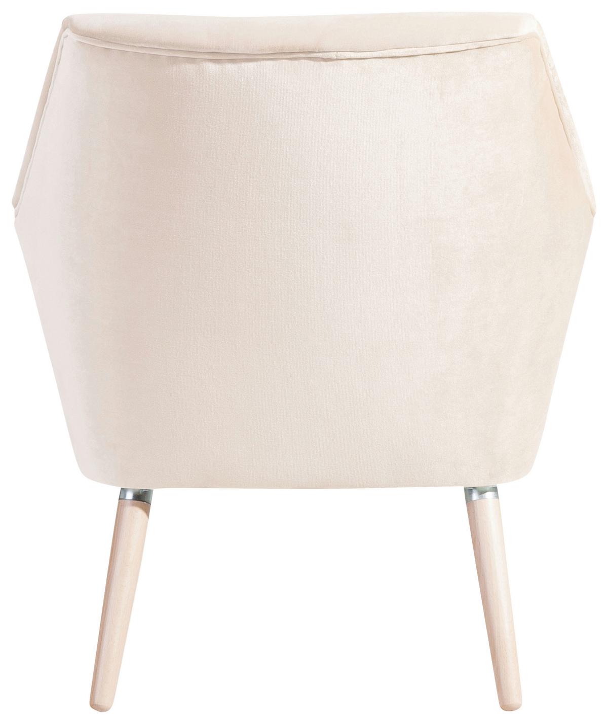 Polstersessel Mit Armlehnen Alegro Samt Creme - Buchefarben/Creme, Design, Textil (67/81/71cm) - Max Winzer