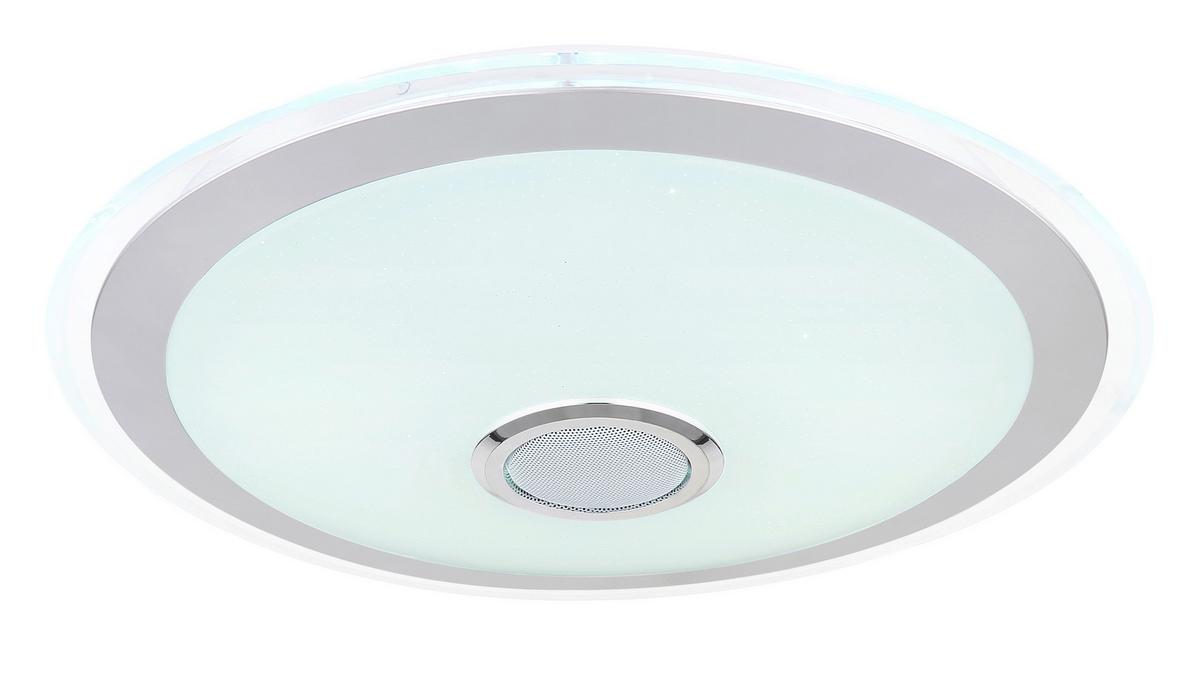 LED-Deckenleuchte 41371-24 - Chromfarben/Klar, KONVENTIONELL, Kunststoff/Metall (43/10,5cm) - Globo