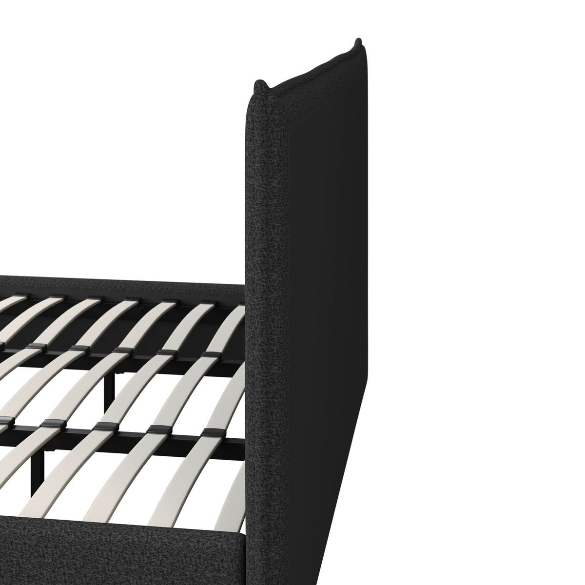 Čalúnená posteľ ALBA 180x200 cm, tmavosivá - čierna/prírodná farba, Modern, drevo/textil (180/200cm) - Bessagi Home