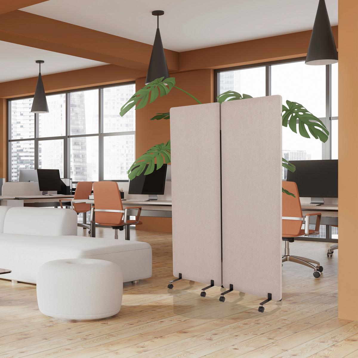 Trennwand Flexmiut - Taupe, Basics, Kunststoff/Textil (60/177/35cm) - MID.YOU