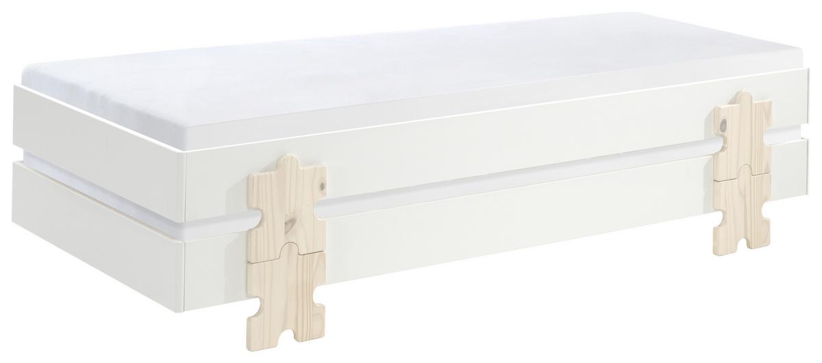 Stohovatelná postel MODULO bílá - barvy borovice/bílá, Moderní, dřevo/kompozitní dřevo (90/200cm) - MID.YOU