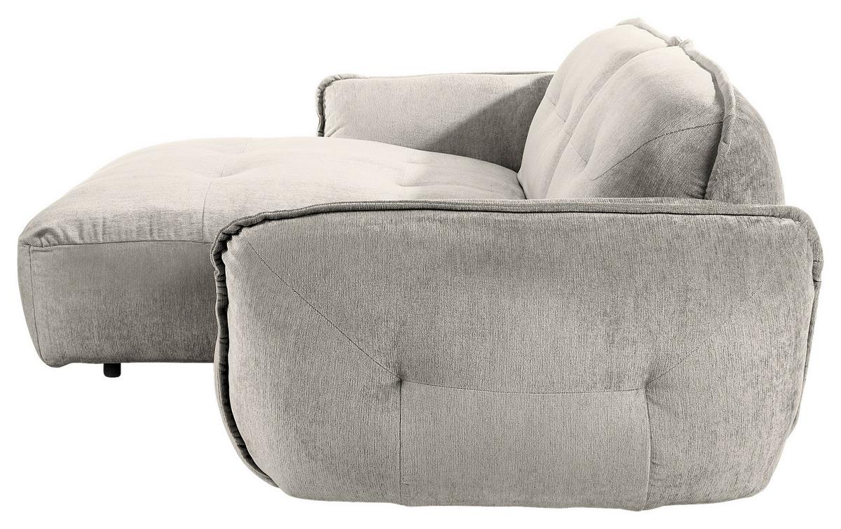 Ecksofa Fluffy Silberfarben S: 184x269 Cm - Silberfarben/Schwarz, MODERN, Textil (184/269cm) - Trendmanufaktur