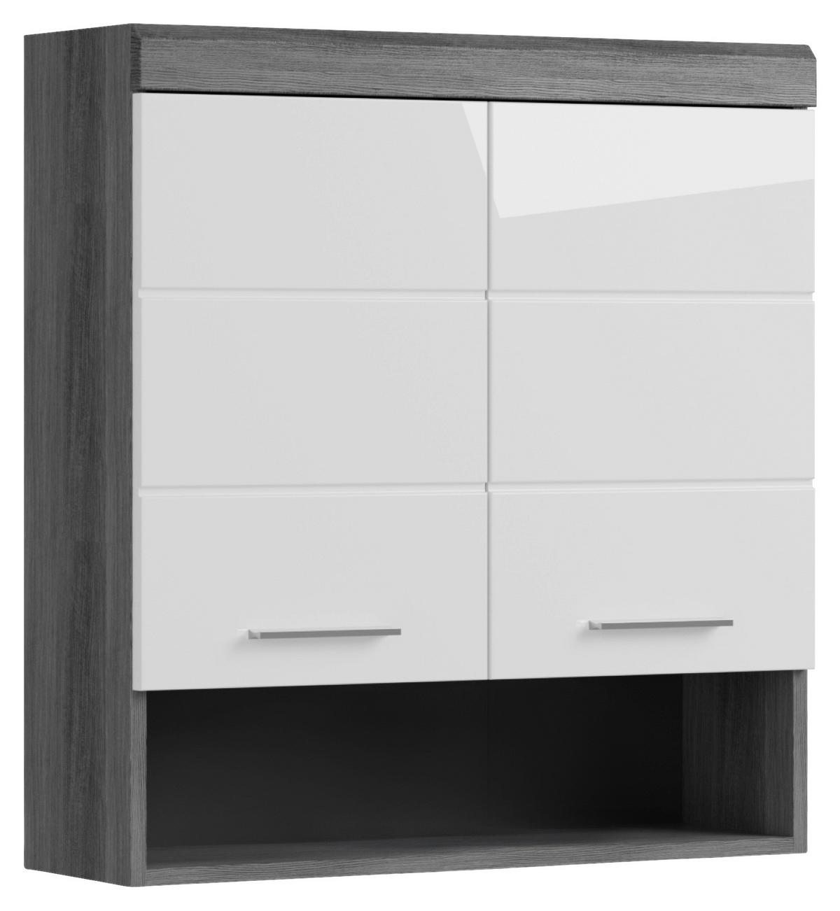 Hängeschrank Scout - Weiß Hochglanz/Anthrazit, MODERN, Holzwerkstoff (74/79/24cm) - MID.YOU