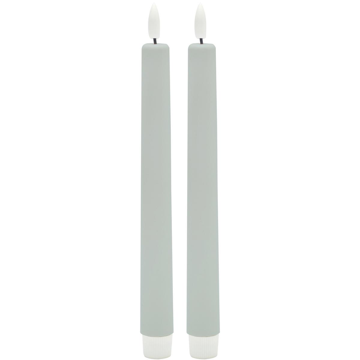 Dlhá sviečka RINA - modrosivá, plast/prírodné materiály (2,2/22cm) - Mömax