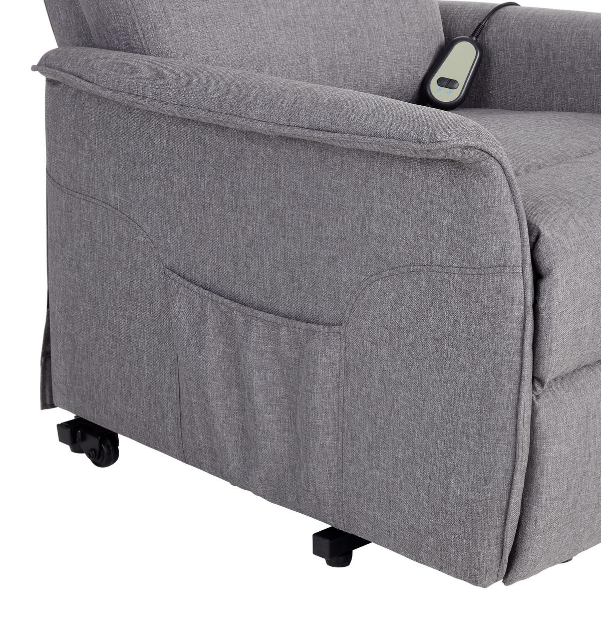 Tv-fotel Graham - szürke, Konventionell, textil/fém (66/80-97/90-159,5cm) - Luca Bessoni