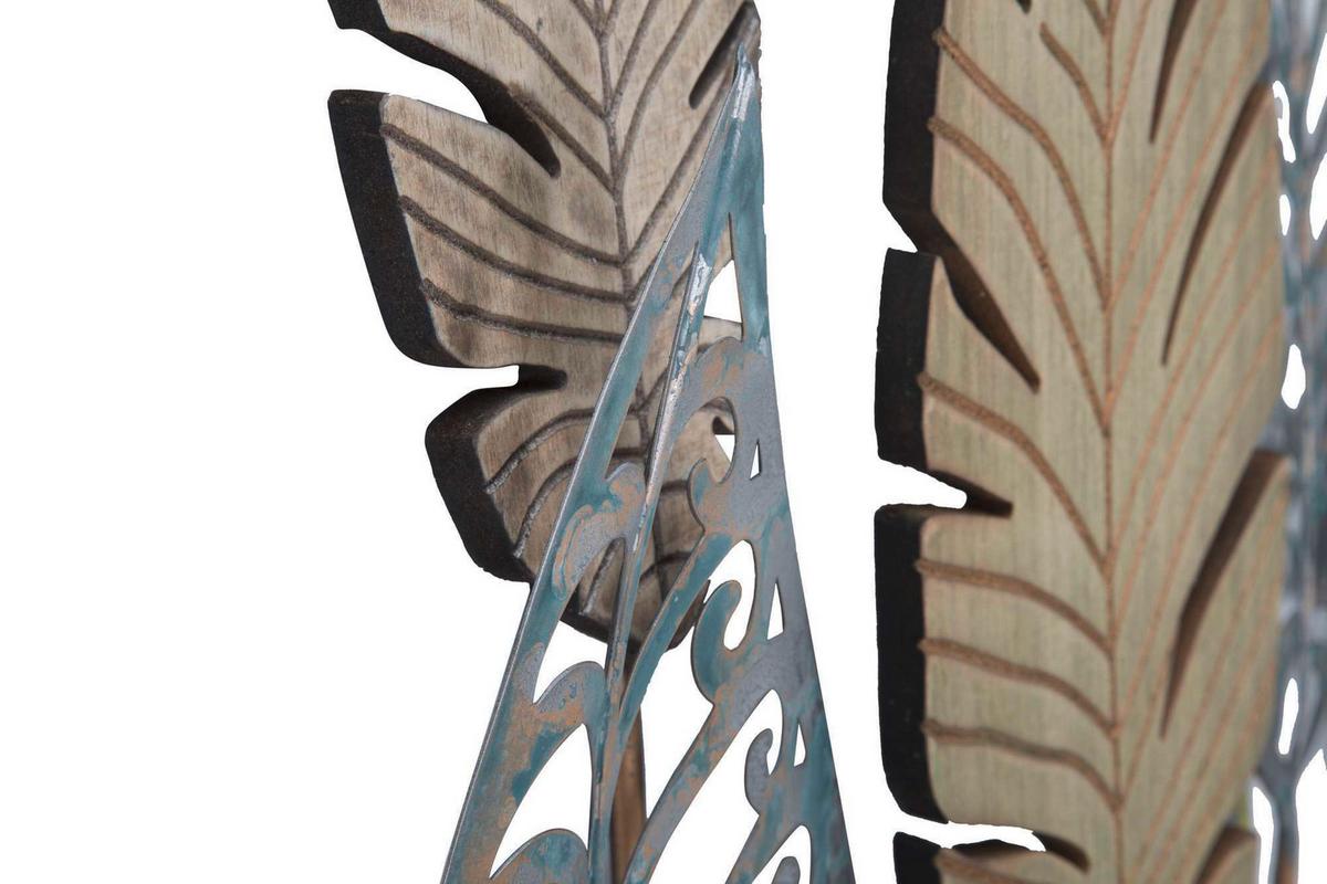 Wanddeko Leafs -c- Braun Schwarz B: 87 Cm - Schwarz/Braun, Basics, Holzwerkstoff/Metall (87/75/2.5cm)