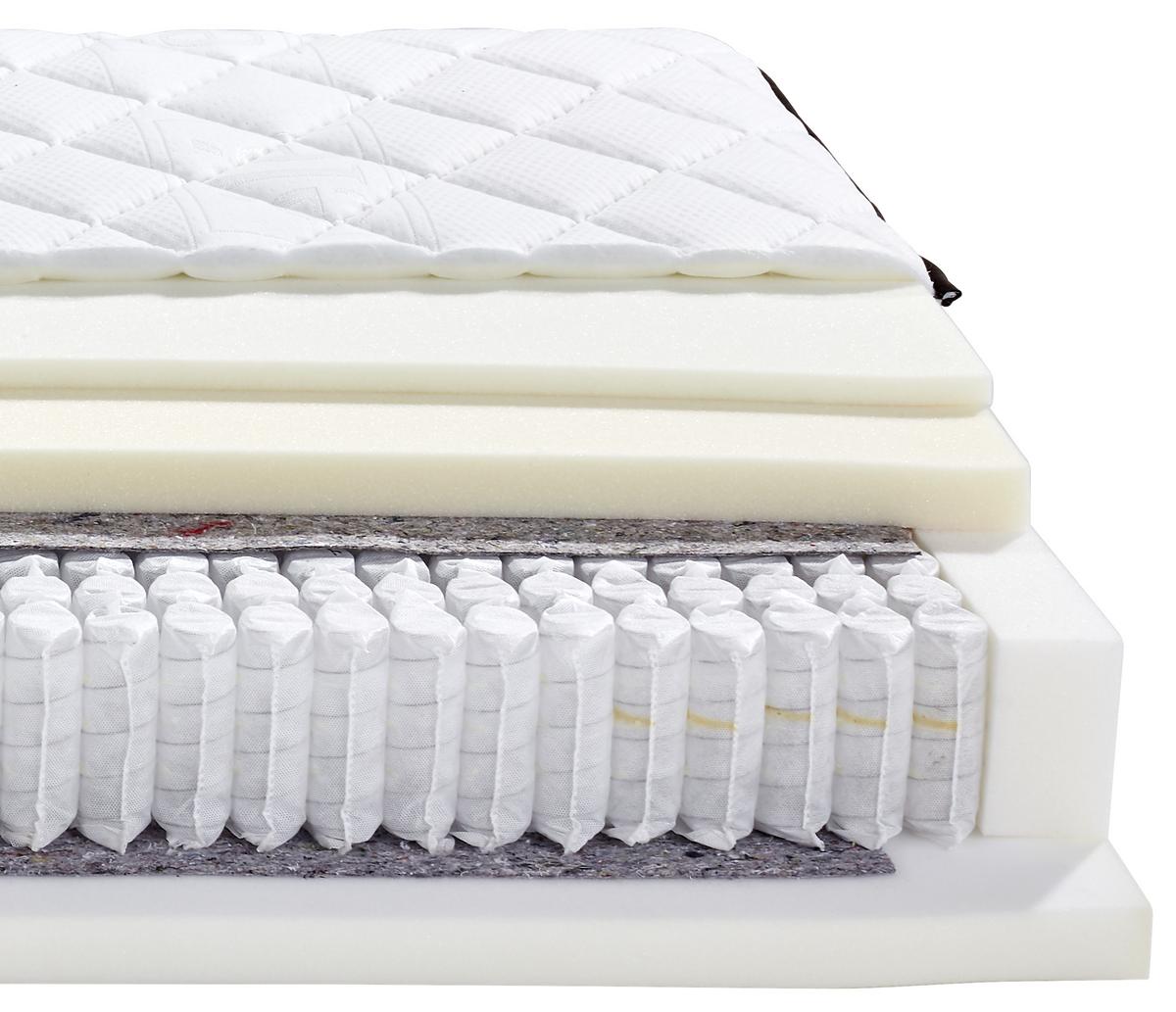Taschenfederkernmatratze Cecile 80x200cm Mittelfest - Weiß, Textil (80/200cm) - Ele