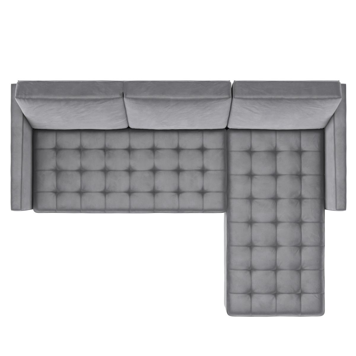 Ecksofa Palermo Grau, mit Stauraum - Schwarz/Grau, Basics, Textil (213/154cm) - Livetastic