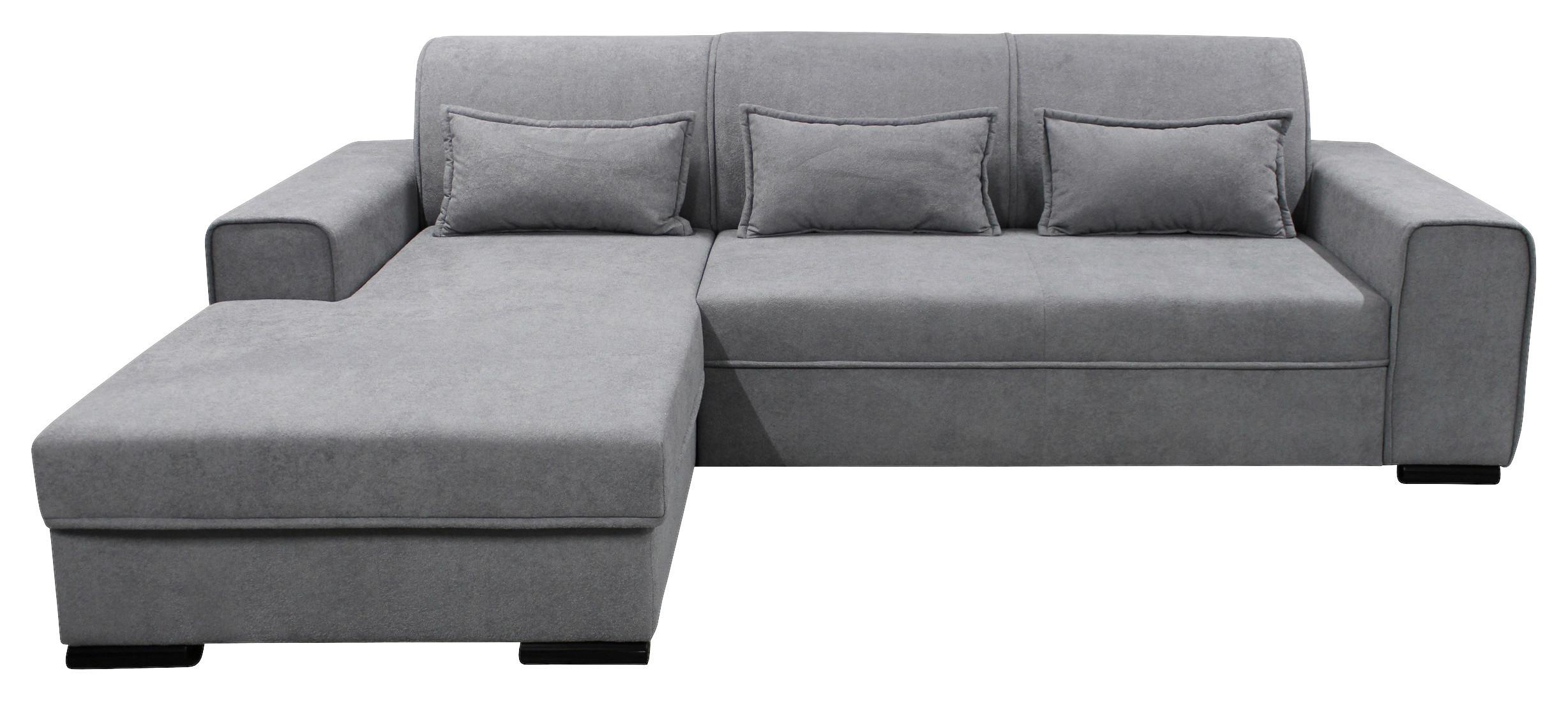 Ecksofa Classic Grau 175x270 cm - Schwarz/Grau, Design, Textil (175/270cm) - MID.YOU