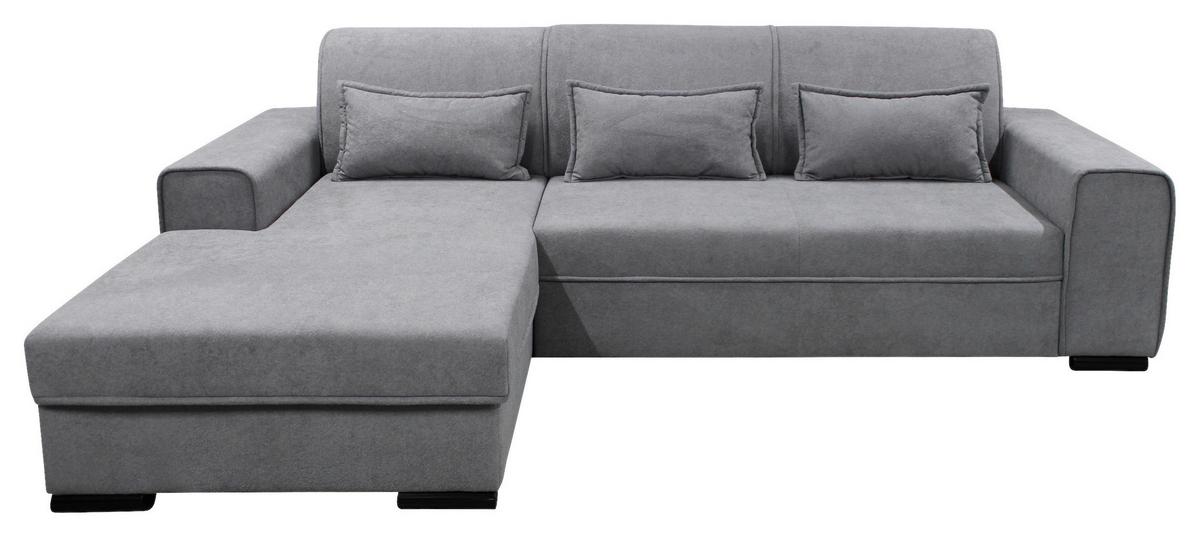 Ecksofa Classic Grau 175x270 cm - Schwarz/Grau, Design, Textil (175/270cm) - MID.YOU