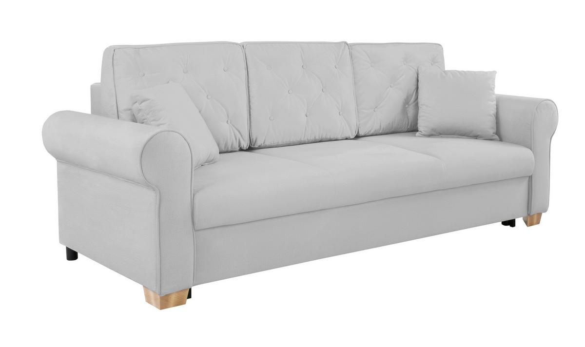 Schlafsofa Arles, Hellgrau 20 B: 240 Cm - Buchefarben/Hellgrau, Design, Textil (240/94/98cm) - MID.YOU