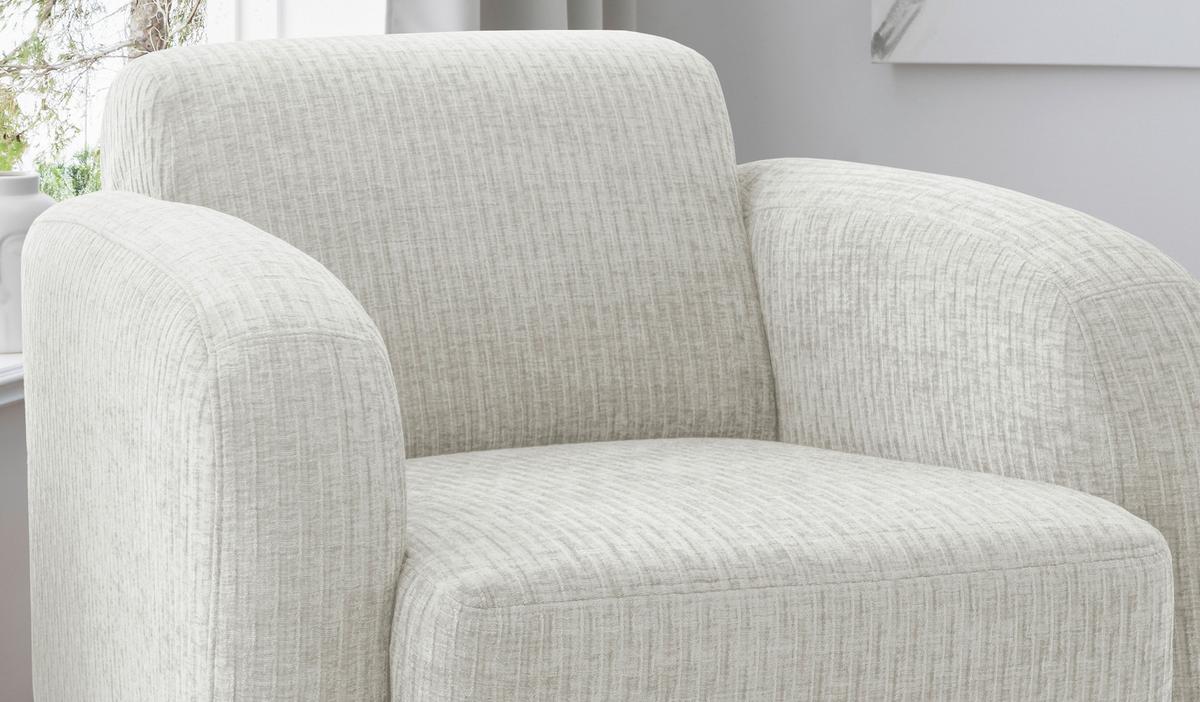 Polstersessel mit Armlehnen Marone, Creme, B: 85 cm - Schwarz/Weiß, MODERN, Textil (85/76/90cm) - Livetastic