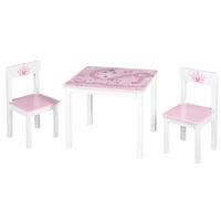 Kindersitzgruppe 450018d332 Krone - Rosa/Weiß, Basics, Holz/Holzwerkstoff - Roba