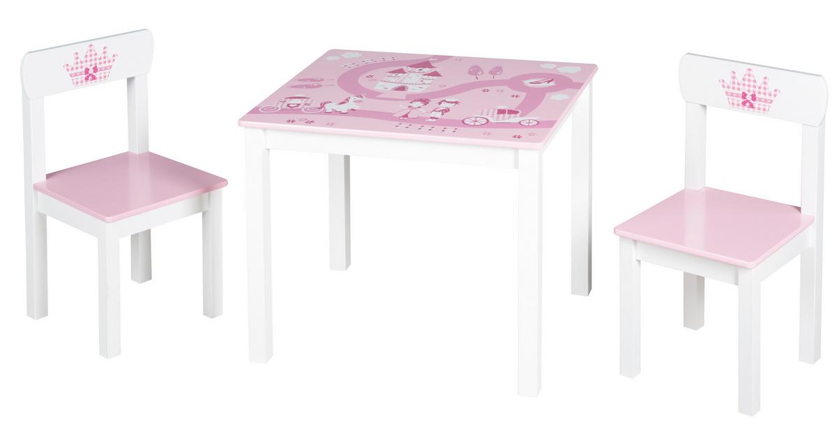 Kindersitzgruppe 450018d332 Krone - Rosa/Weiß, Basics, Holz/Holzwerkstoff - Roba