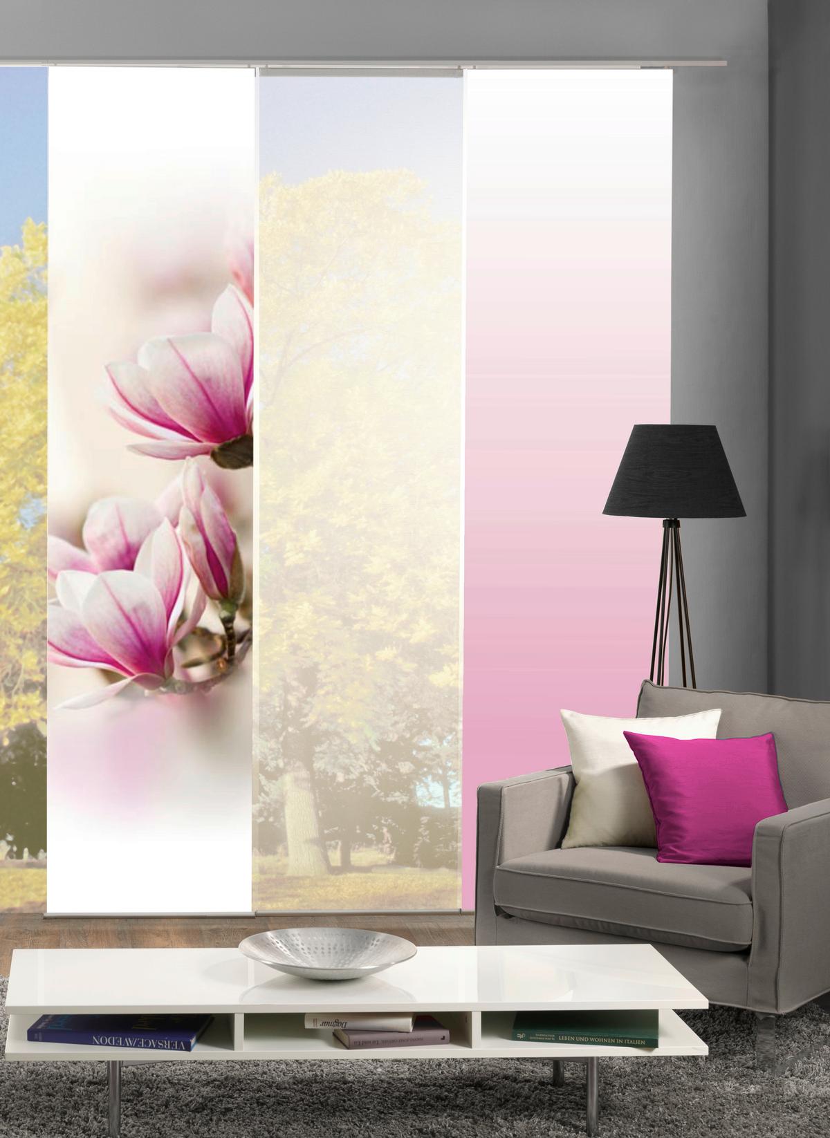 Vorhang Mit Paneelwagen Magnene 60x245 Cm Rosa - Rosa, Basics, Textil (3x60/245cm)