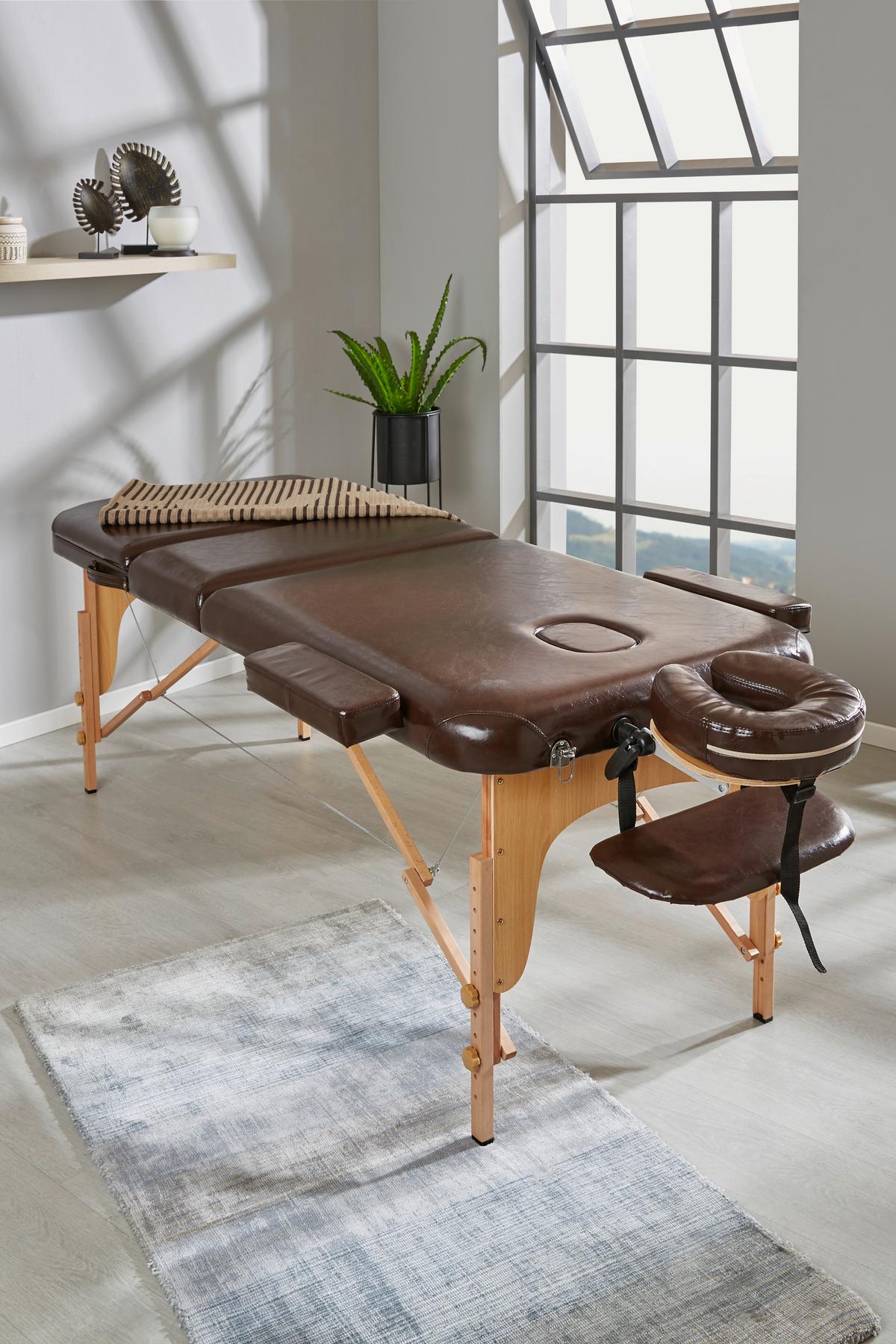 Massageliege Wooden Braun Buche mit Gesichtspolster - Braun, MODERN, Holz/Holzwerkstoff (185/70/62-85cm) - Ondega