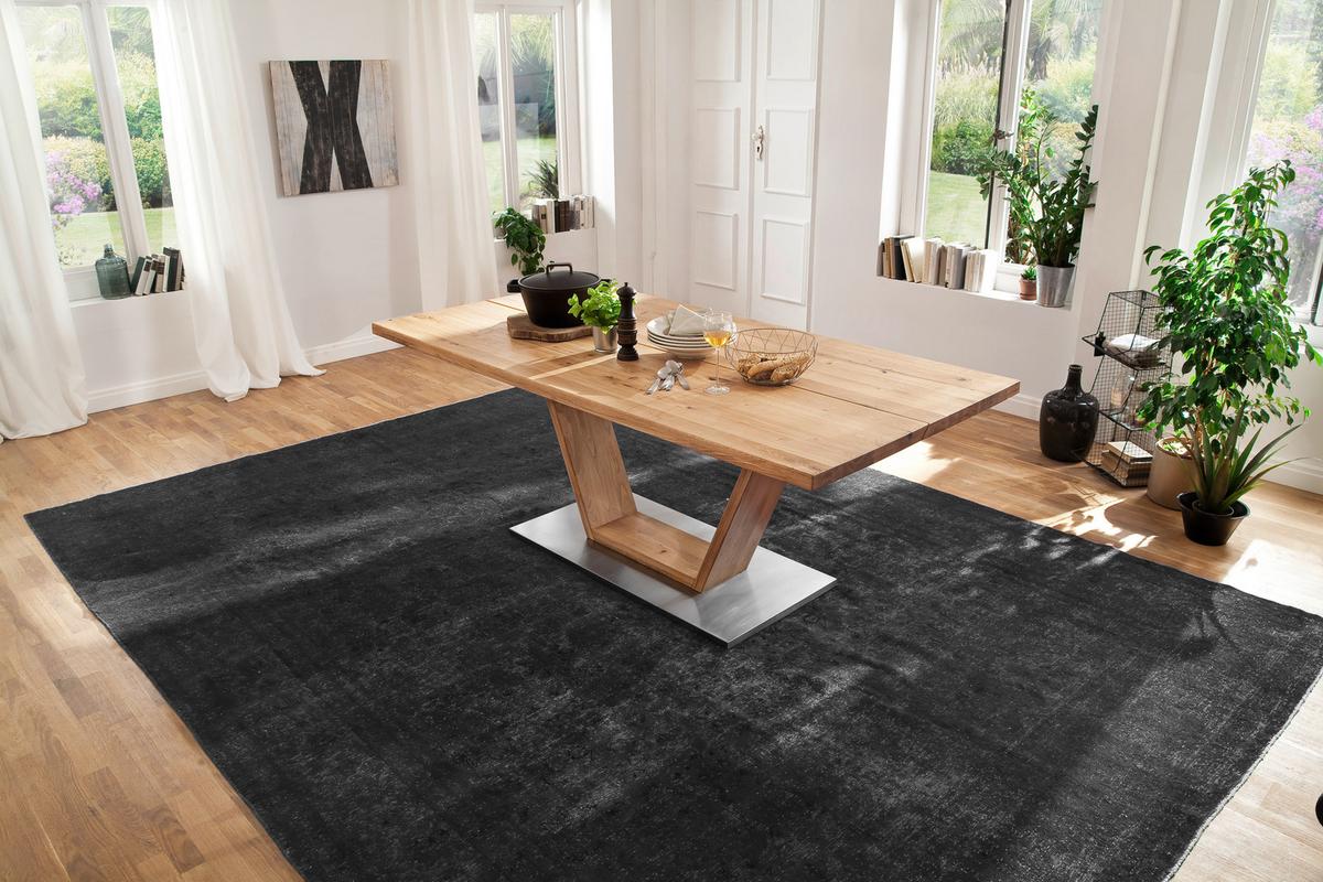 Esstisch Eiche Greta 220x100cm mit Geteilten Platten - Eichefarben, Design, Holz/Holzwerkstoff (220/100/78cm) - Livetastic