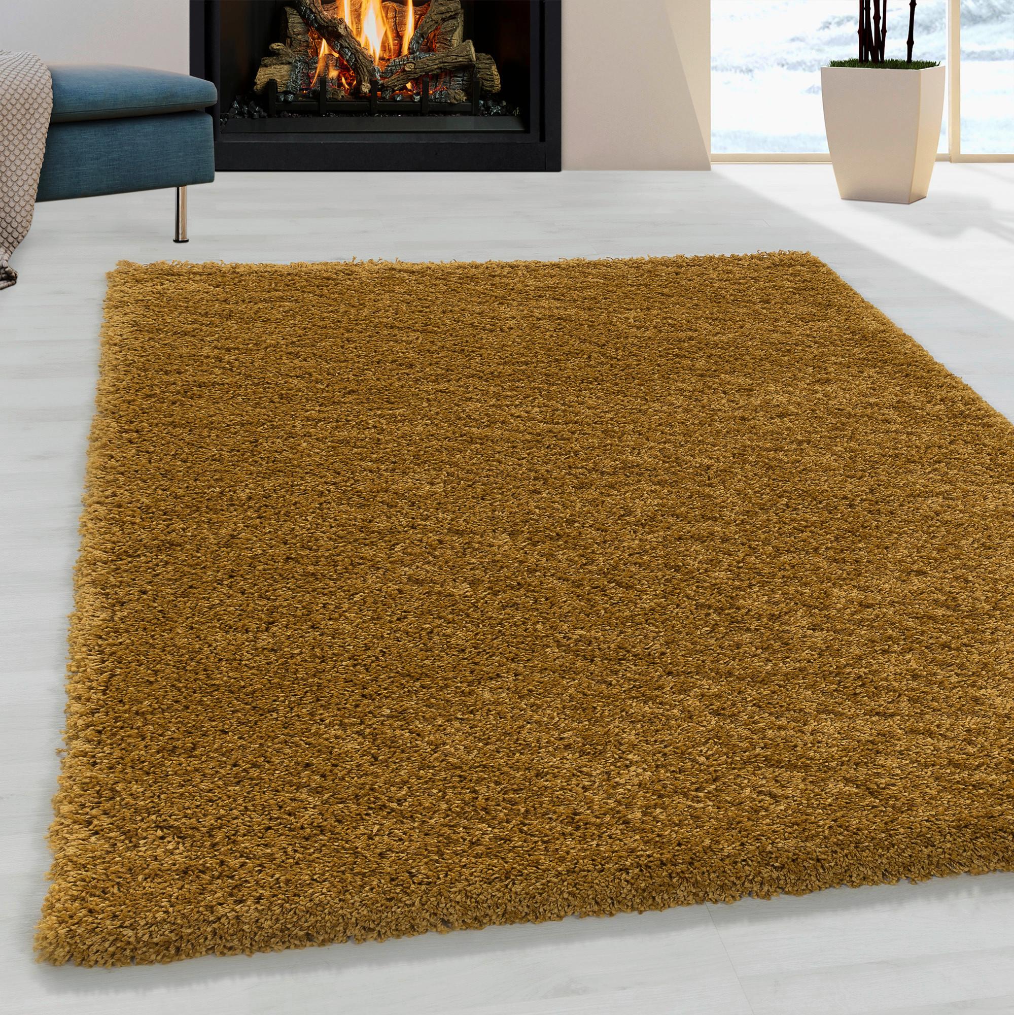 Hochflor Teppich Goldfarben Naturfaser Sydney 160x230 Cm - Goldfarben, Basics, Textil (160/230cm)