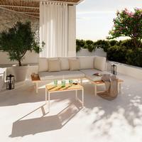 Loungegarnitur Palermo - Naturfarben/Grau, MODERN, Kunststoff/Textil (219/148cm) - Beldano