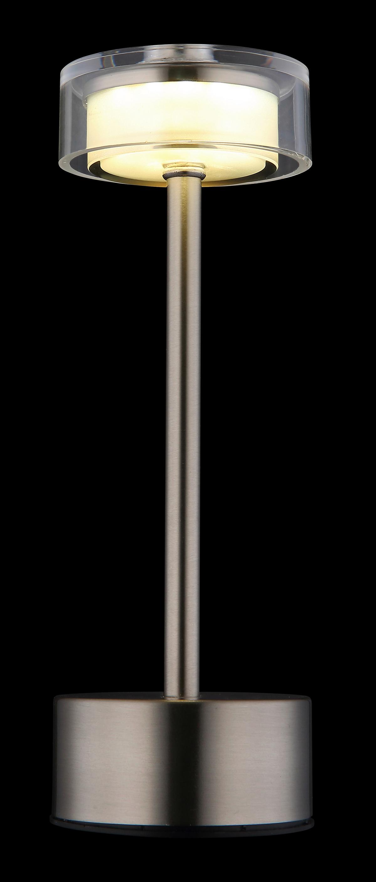 Akku-Tischleuchte 21026n Shira - Klar/Opal, Design, Kunststoff/Metall (8/23,5cm) - Globo