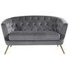 2-sitzer-sofa Lita Grau Samt - Goldfarben/Grau, MODERN, Textil/Metall (150/78/83cm) - Ti'me