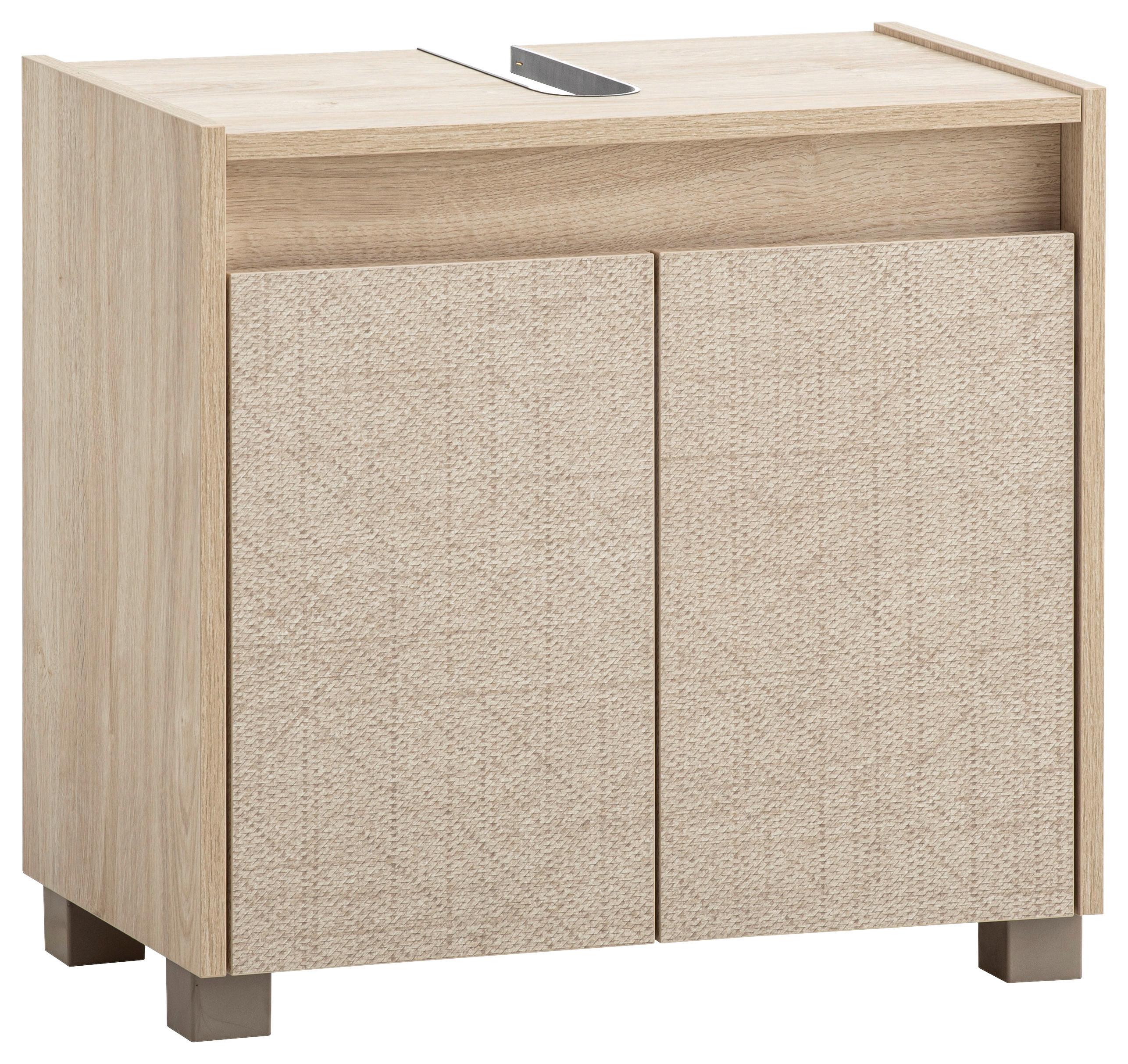 Waschbeckenunterschank Sander Beige/Eiche Dekor B: 56,9cm - Eichefarben/Beige, MODERN, Holzwerkstoff (56,9/54,6/33cm) - MID.YOU