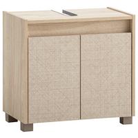 Waschbeckenunterschank Sander Beige/Eiche Dekor B: 56,9cm - Eichefarben/Beige, MODERN, Holzwerkstoff (56,9/54,6/33cm) - MID.YOU