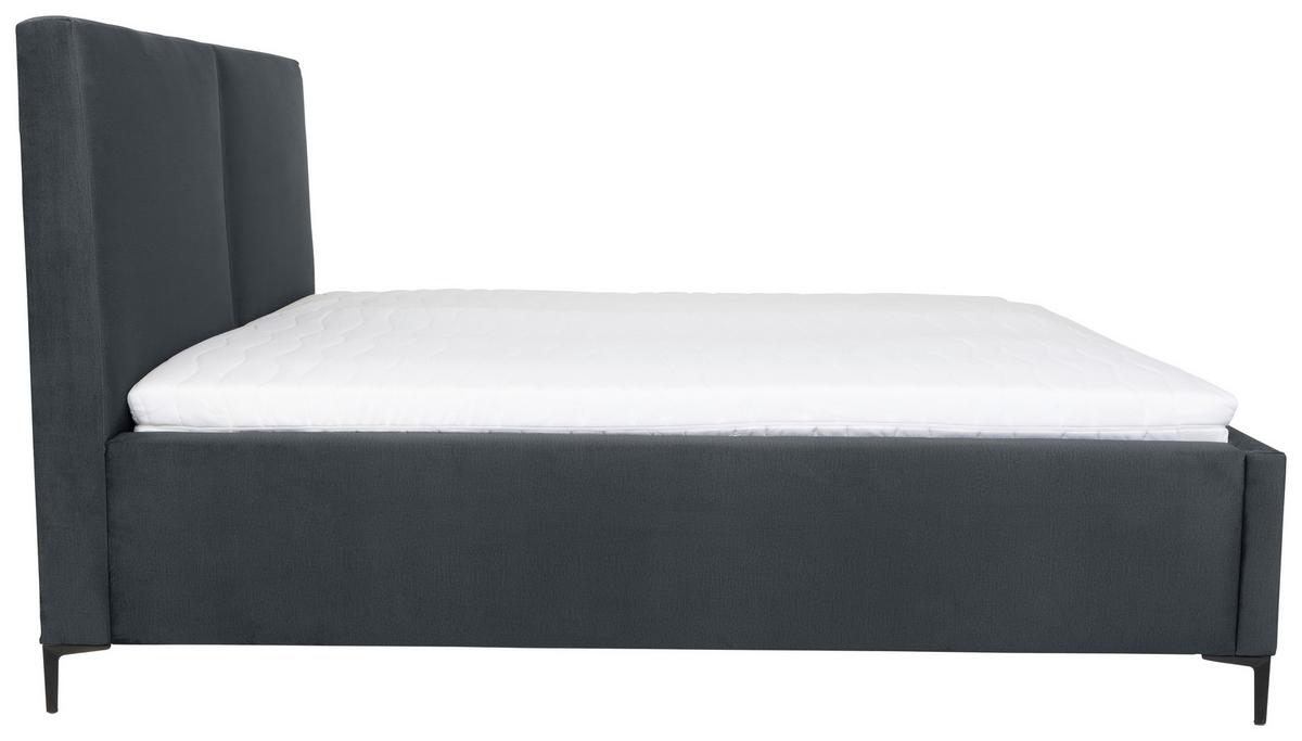 Polsterbett Mit Bettkasten 160x200 Cm Palini - Dunkelgrau/Schwarz, MODERN, Holz/Textil (160/200cm) - MID.YOU