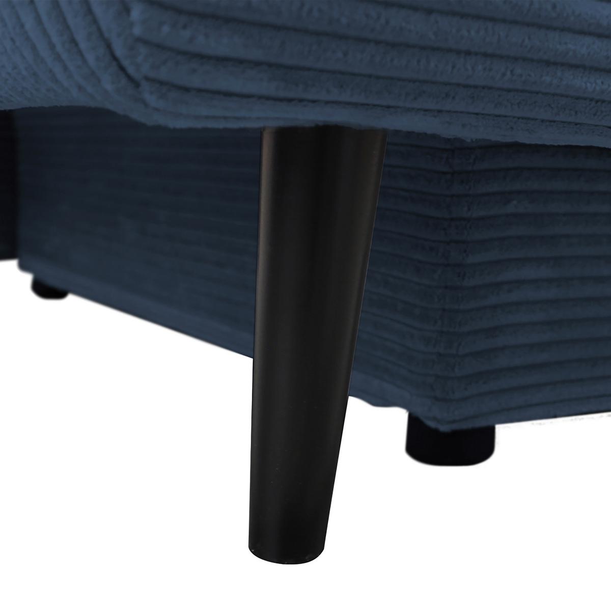 2-Sitzer-Sofa mit Schlaffunkt. Fiore und Bettkasten Blau - Schwarz/Dunkelblau, Design, Textil (202/85/99cm) - P & B