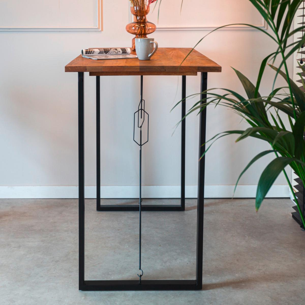 Bartisch  Industrial Bar Table Braun B: 70 Cm - Schwarz/Braun, MODERN, Holz/Metall (130/70/110cm) - MID.YOU