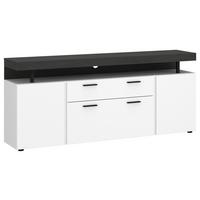 Kommode Fly Alpinweiß/ Weiß Hg/Dunkelgrau B: 164 cm - Weiß Hochglanz/Dunkelgrau, Trend, Holzwerkstoff (164/72,5/39,6cm)