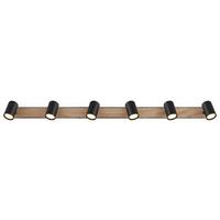 Strahler 57911-6dbw - Dunkelbraun/Schwarz, Natur, Holzwerkstoff/Metall (115/6/13,5cm) - Globo