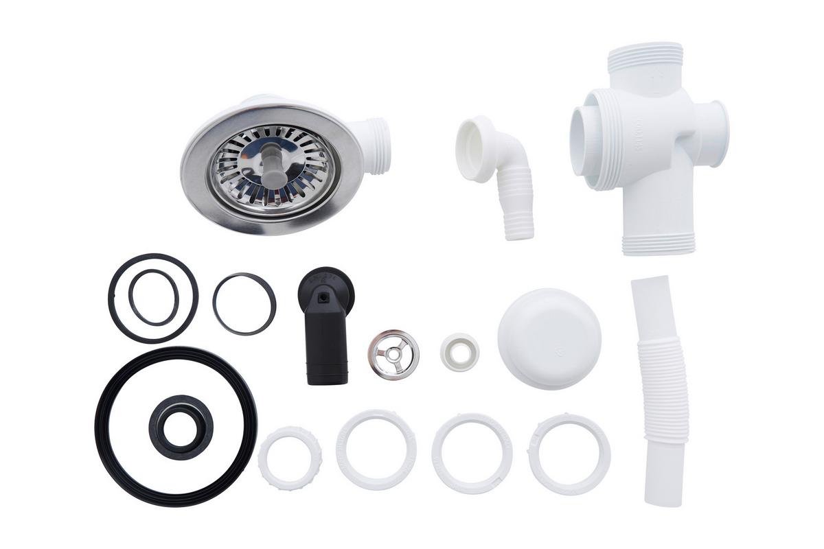 Spüle Respekta Denver Kunststein 86x50 cm - Weiß, Trend, Glas/Kunststoff (86/20/50cm) - Respekta