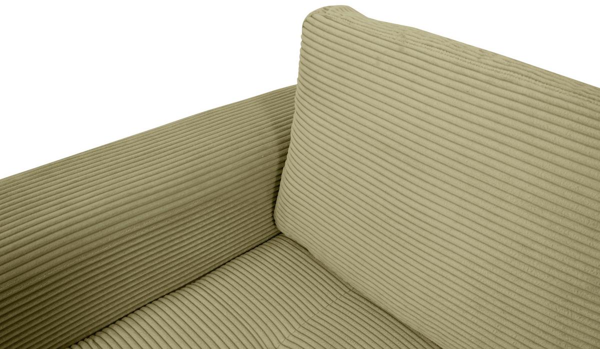 Souprava U MALTE, pravá, světle zelený manšestr - černá/světle zelená, Moderní, textil/plast (155/305/178cm) - Based