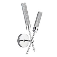 Led-wandleuchte Klar Chromfarben L: 22 Cm - Klar/Chromfarben, Design, Kunststoff/Metall (22/22/42cm)