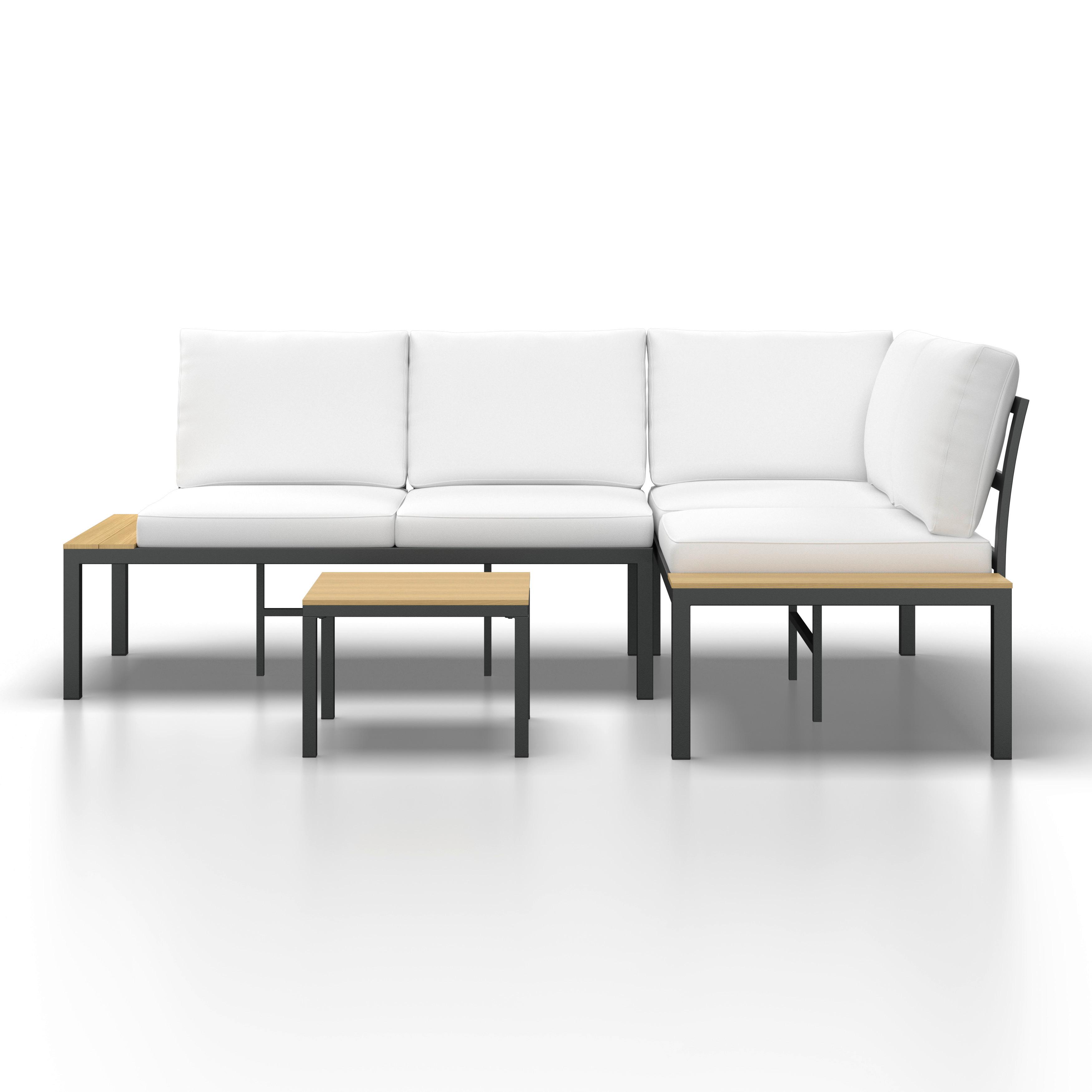 TERASOVÁ SEDACIA SÚPRAVA ARIANNA - čierna/krémová, Modern, kov/textil (146/76/75cm) - Bessagi Garden